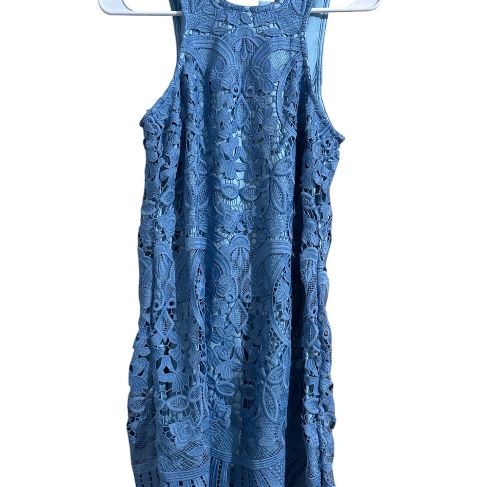 Lovers + Friends Blue Lace Mini Dress